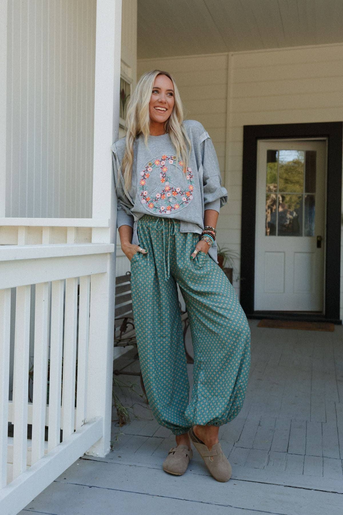 Three Bird Nest - Vente Pantalon d'intérieur/de jogging – femme - Pantalon de jogging imprimé Mystic Mirage - Turquoise1