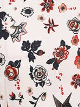 Dolly & Dotty – Großhandel Kleid – Damen – Darlene Swingkleid mit Rockabilly-Tattoo-Print, schwarz