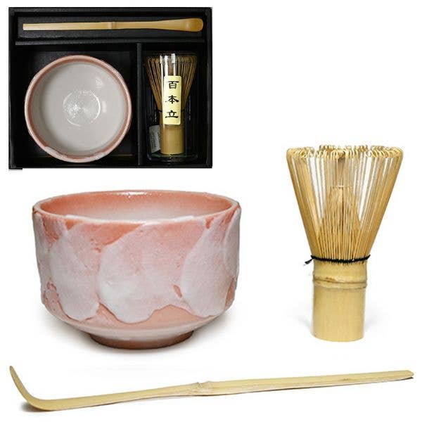 Pink Japanese Matcha Tea Bowl Set - 6pack for wholesale by EMC