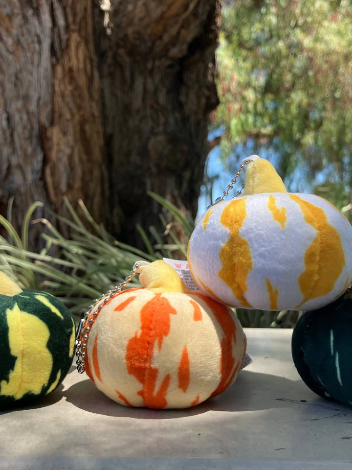 Plush Pumpkin Keychains for wholesale by Gentle Generation LLC