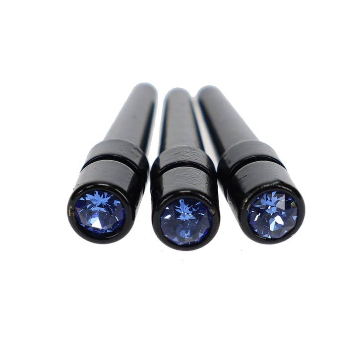 Wood Expressions - Wholesale Board Game - WE Games Black Metal Cribbage Pegs with Crystals - Set of 38