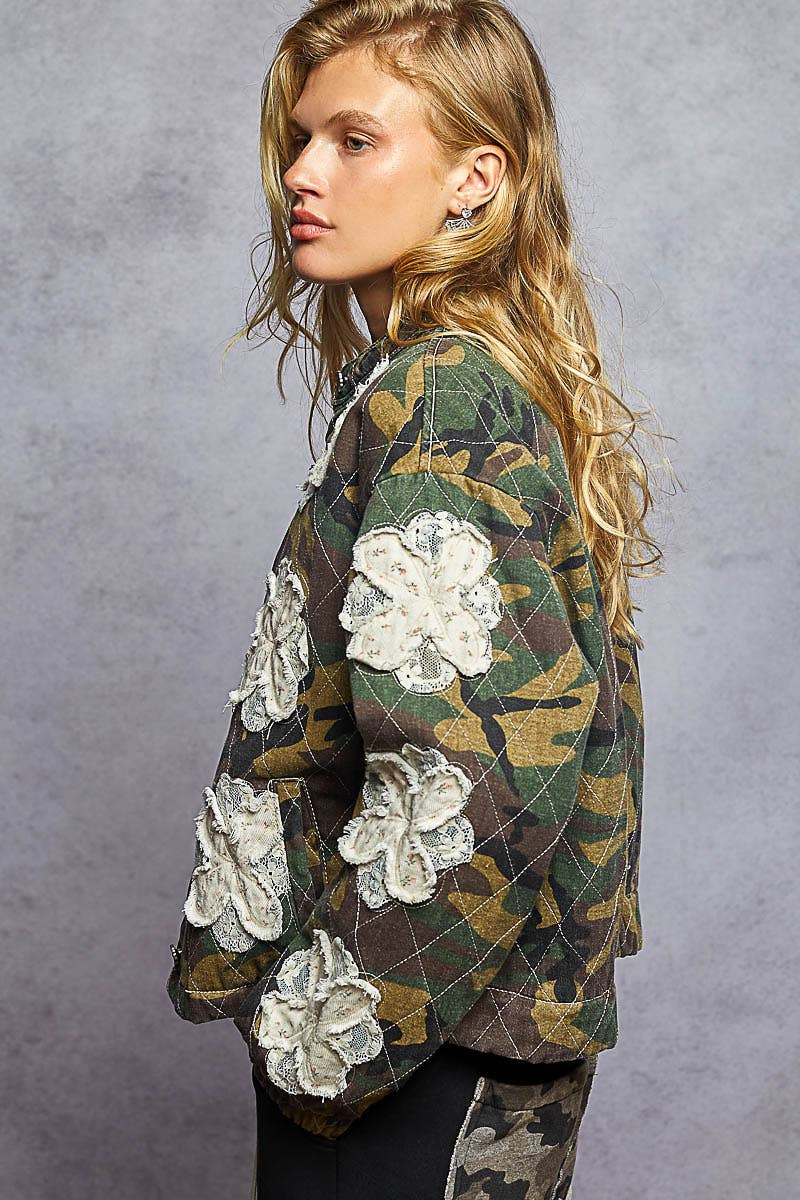 Pol Clothing - Wholesale Jacket - Women's - Mock neck balloon sleeve oversized fit quilted Jacket32