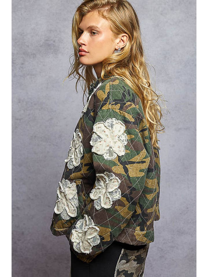 Pol Clothing - Wholesale Jacket - Women's - Mock neck balloon sleeve oversized fit quilted Jacket32