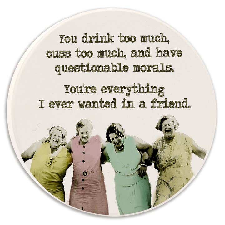 Car Coaster Four Ladies Cuss Too Much for wholesale by Tipsy Coasters & Gifts