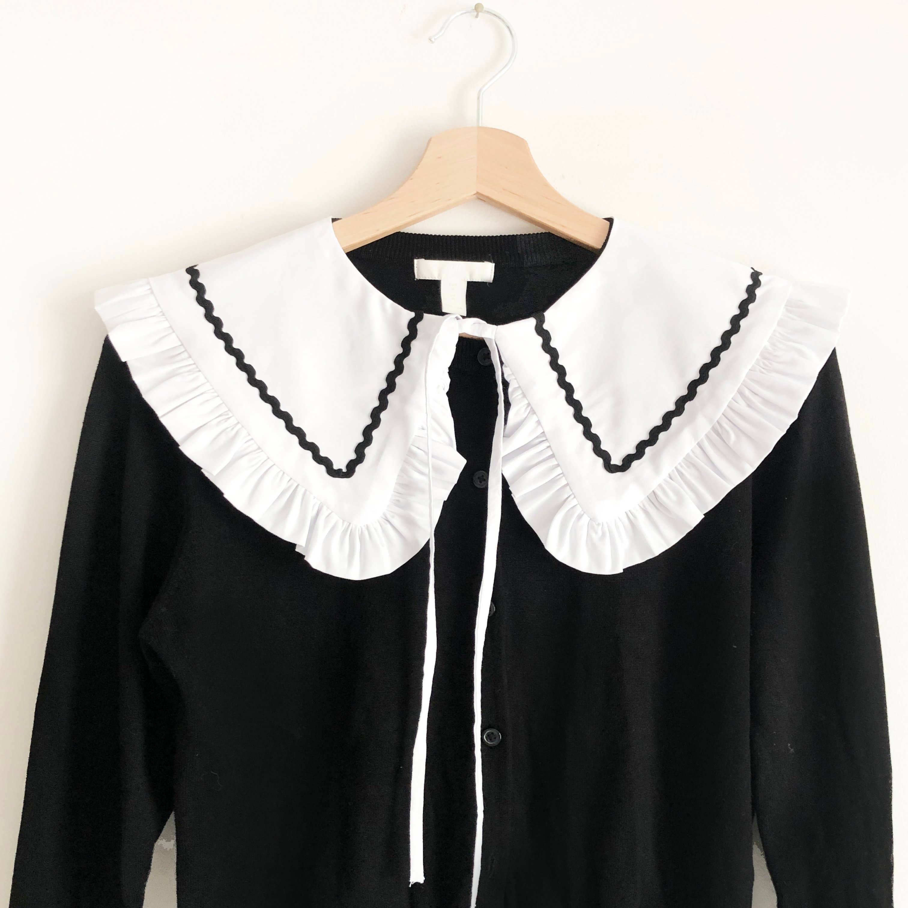 Mustard Monday – wholesale Knitted jumper – Women′s – White Detachable Collar, Ric Rac Collar, Frill collar3