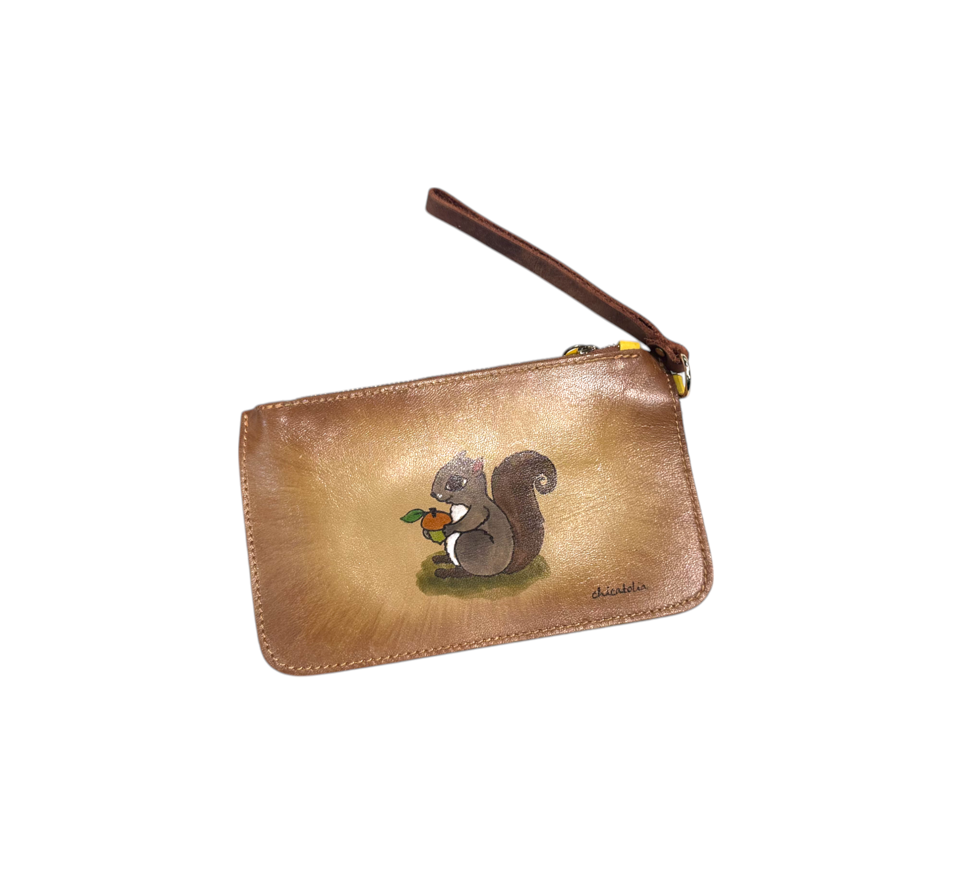 CRETE TRADING INC - Wholesale Wallet - Women's - Hand Painted Leather Large Wallet Squirrel0