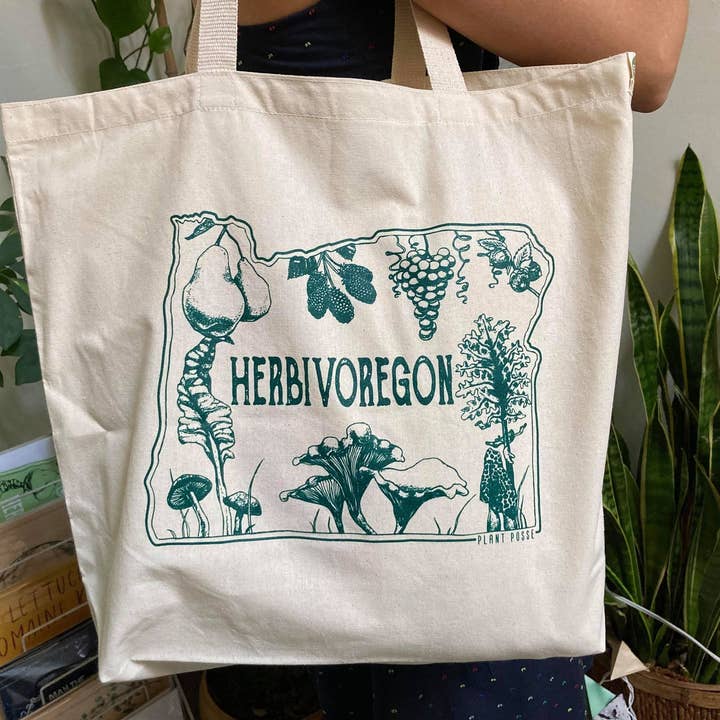 Plant Posse - Venta al por mayor Bolsa grande - Unisex - Bolso de lona reciclado Herbivoregon
