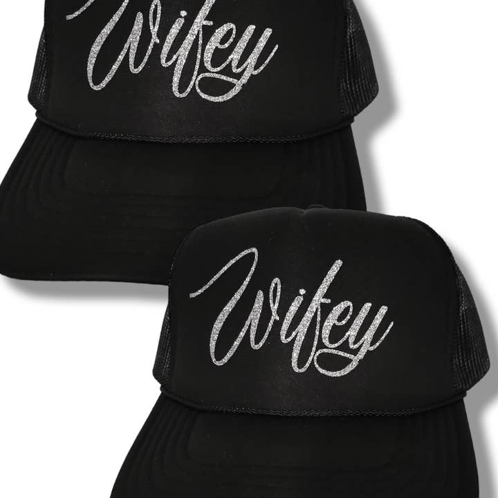 Wifey bride mrs glitter Trucker Hat cap Yeehaw maid for wholesale by The Candy Collections