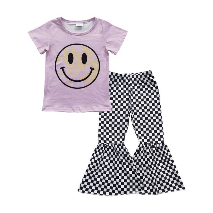 Ensembles de vêtements Smile Shirts pour petites filles pour la vente par Aier Wholesale