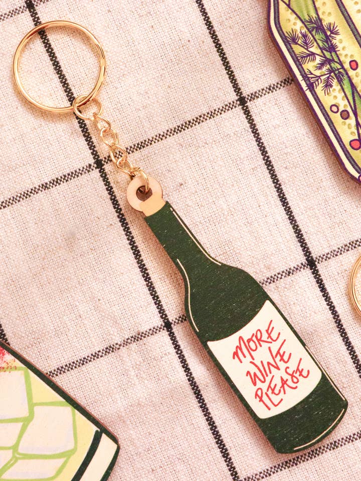 More Wine Please Keyring for wholesale by Neesh Home