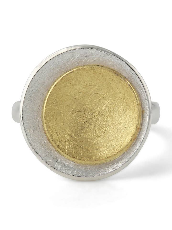 Silverring "2 skålar", 19mm / 14mm, 18k förgyllt för wholesale av Campur GmbH