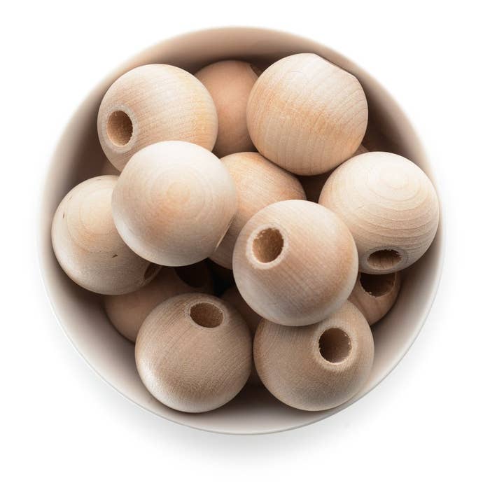 Cara & Co Silicone Craft Supply - Wholesale Beads - Maple Wood Round Beads2