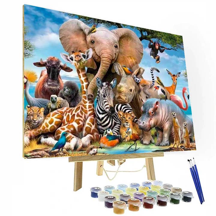 Artistry Rack - Vente Kit de bricolage - Kit de peinture à l'éléphant par numéros à faire soi-même