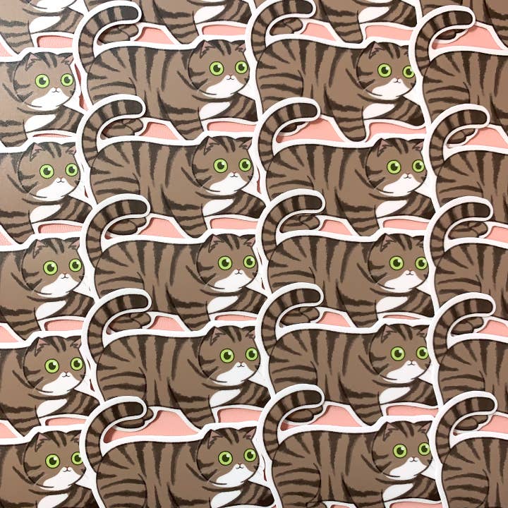 Parasol Paper - Vente Autocollant - Autocollant en vinyle imperméable Oh Lawd He Comin Cat Meme1