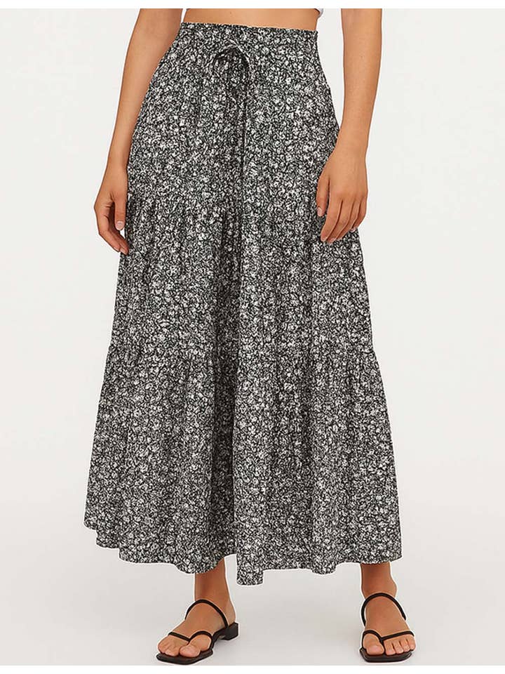 Sweetkama - Wholesale Skirt - Women's - Ladies Boho Elastic Waist Ruched Drawstring Skirt21