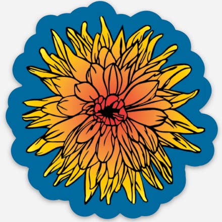 Dahlia Sticker – Blue for wholesale by Sara Delighted
