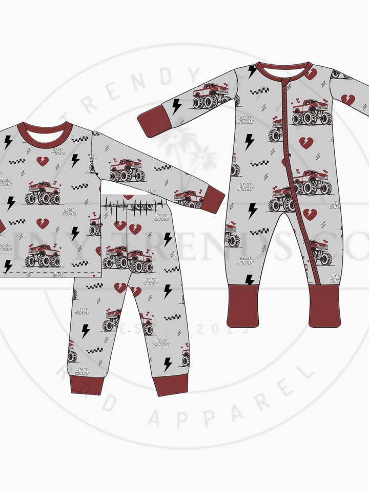 Heart Crushing Crew - Valentines Day Bamboo Sleeper for wholesale by Tiny Trends Co