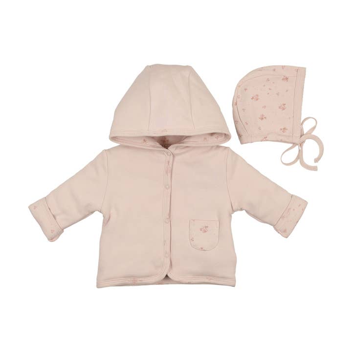 Ensemble Veste et Chapeau Fleurs Éparses pour la vente par Mon Tresor Bebe