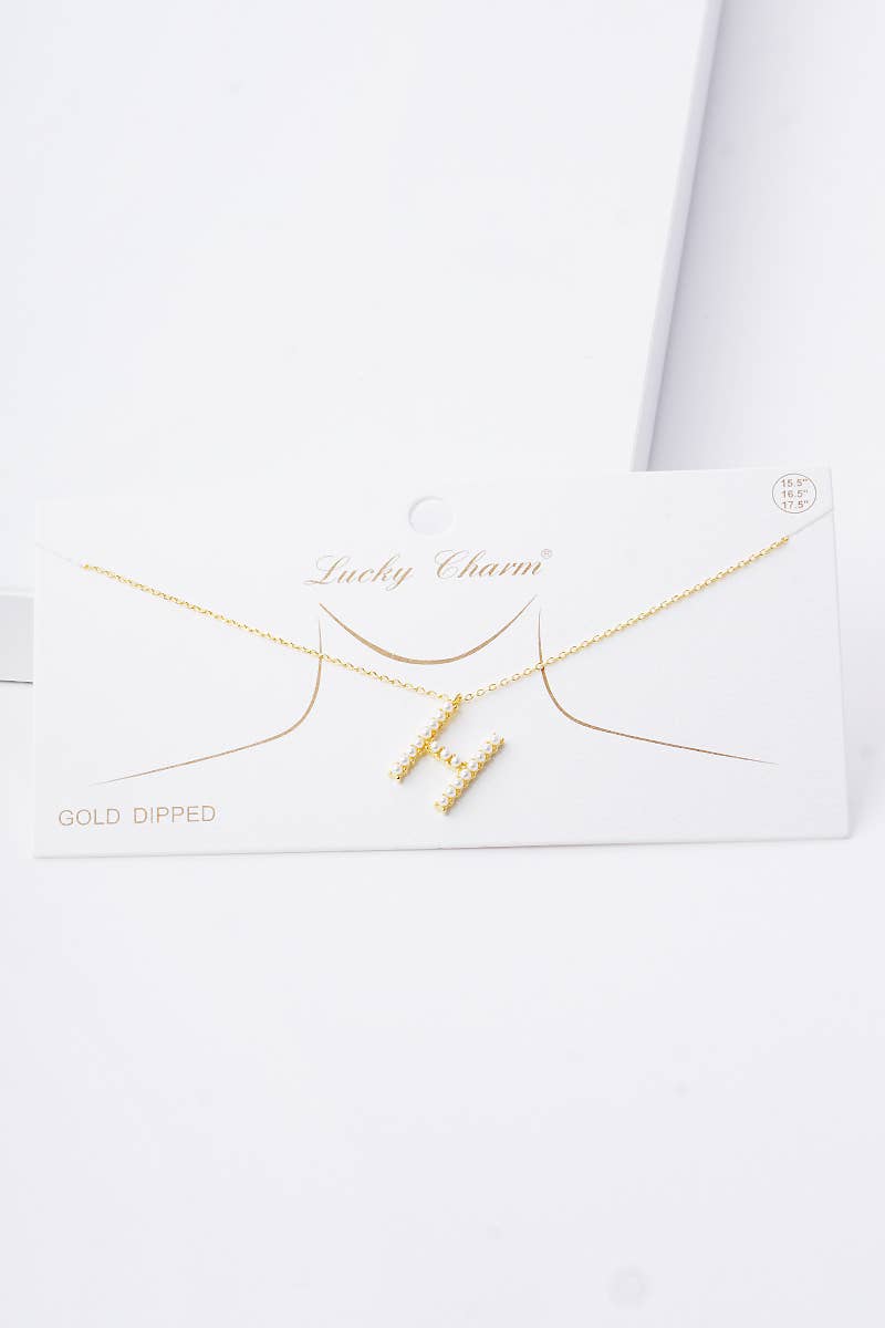 OHBOOBA DESIGN - Vente Colliers à pendentif - Collier initial en perles plaquées or15