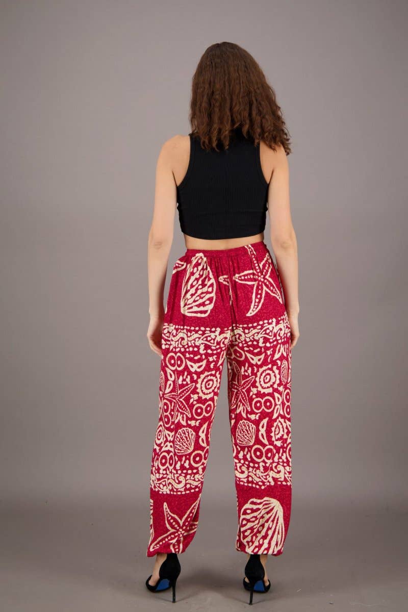 Colores surtidos Pantalones de resort con estampado de estrellas de mar y estrellas de mar THP-9172 de venta al por mayor en Faire11