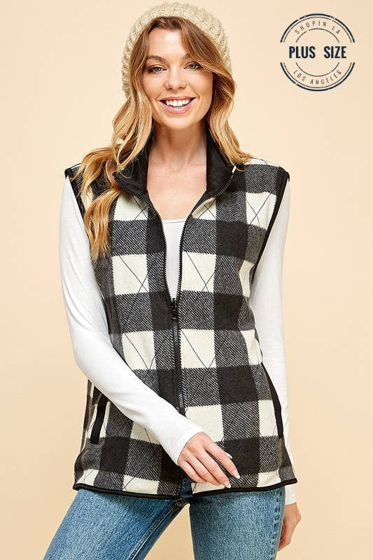 Plaid vest plus on sale size