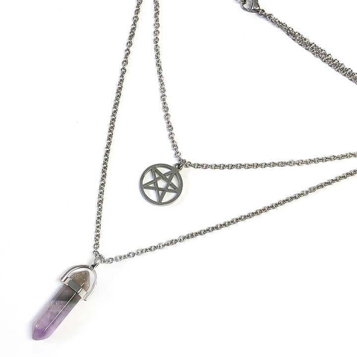 Collana con pentacolo | Pentagram Wicca Wicca Witchcraft Gothic per la vendita all'ingrosso da parte di Mysticum Luna