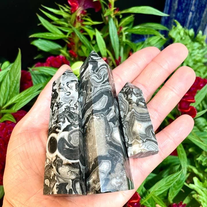 KayleeNYC - Wholesale Spiritual Stone/Crystal - Wholesale Lot 1 lb Natural Picasso Jasper Tower Obelisk Point Wand Crystal Energy Healing