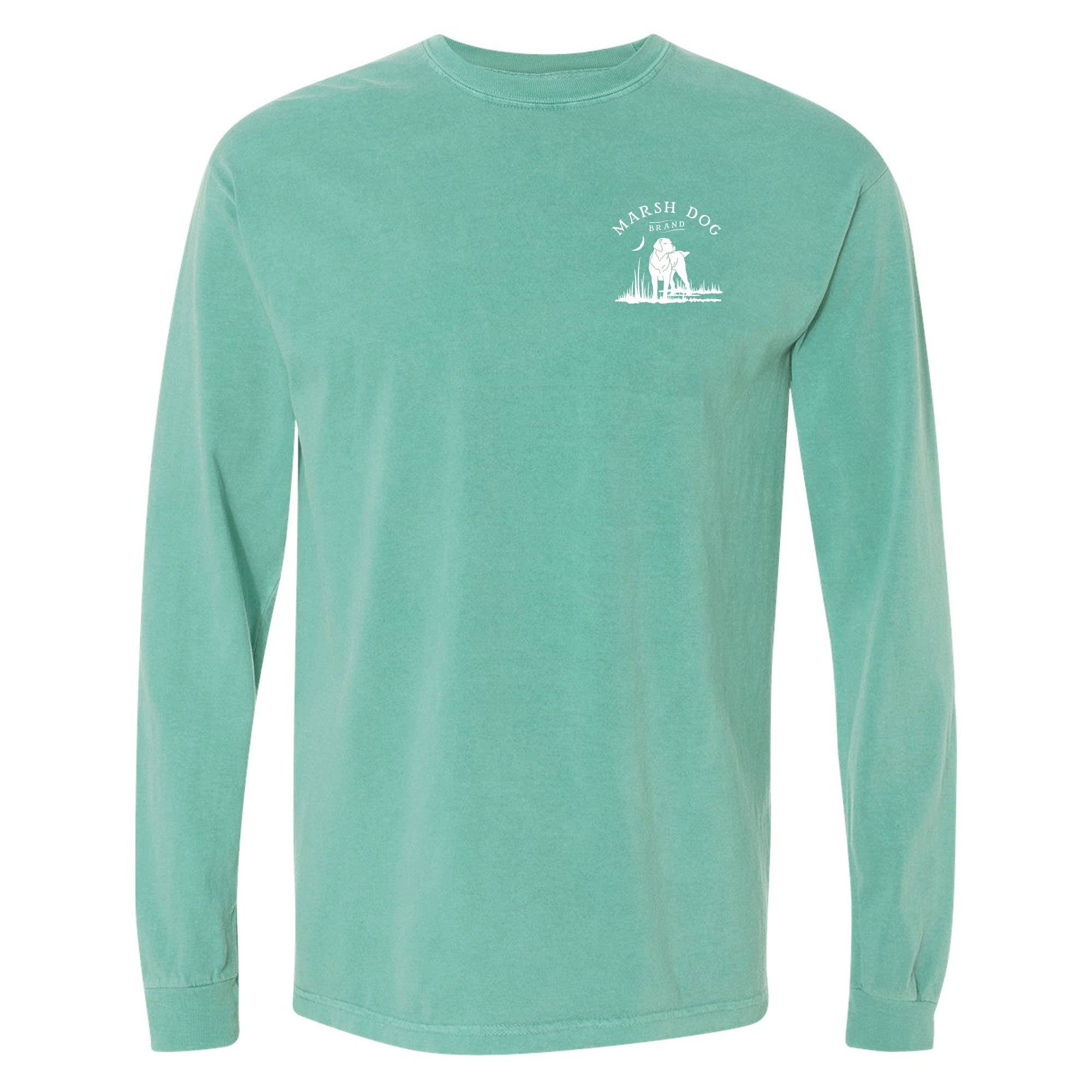 Mariscos Barco Marsh Dog & Shrimp, manga larga, espuma de mar teñida con prendas de venta al por mayor en Faire3