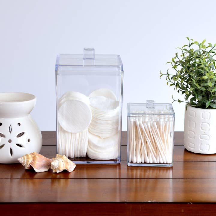 Youngever - Wholesale Apothecary Jar - Youngever 2 Pack 15OZ 60OZ Plastic Square Apothecary Jar