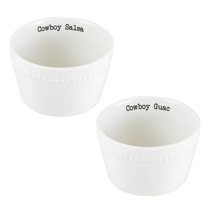 Angle - Wholesale Condiment/Dip Bowl - Cowboy Salsa & Guac Set