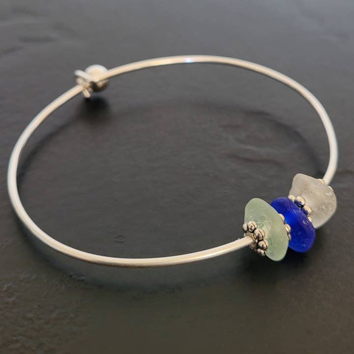 3-delat Ocean färger havet glas armband armband för wholesale av West Coast Sea Glass