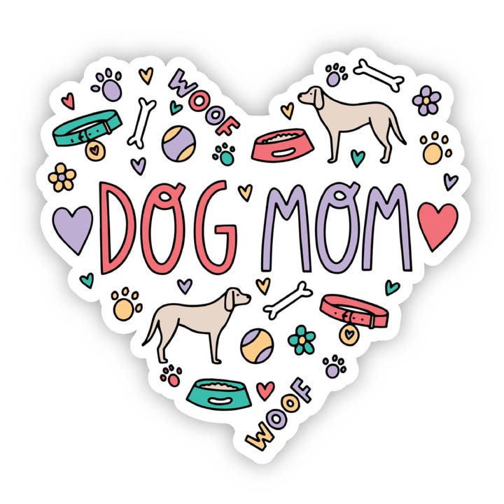 Dog Mom Heart Sticker for wholesale by Big Moods