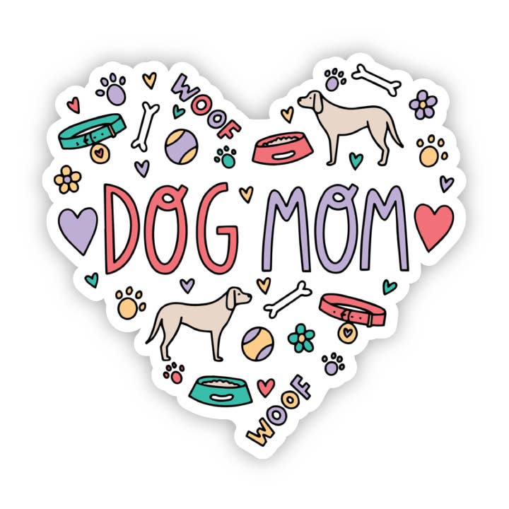 Dog Mom Heart Sticker for wholesale by Big Moods