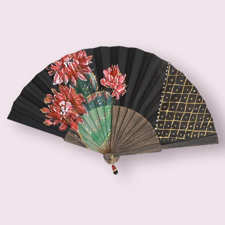 Arte e sfizio - Wholesale Handheld Folding Fan - painted flower fans2