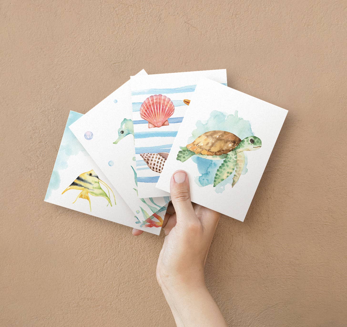 Twigs Paper - Wholesale Stationery/Notecard Set - Ocean Life Greeting Card Set | Assorted Notecards4