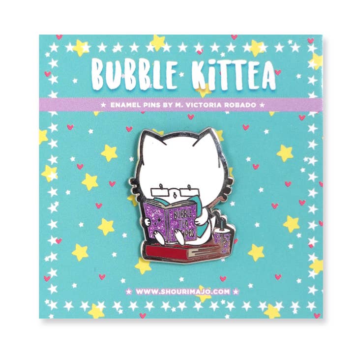 SHOURIMAJO - Wholesale Lapel Pin/Button - Enamel Pin Bubble Kittea Reading0