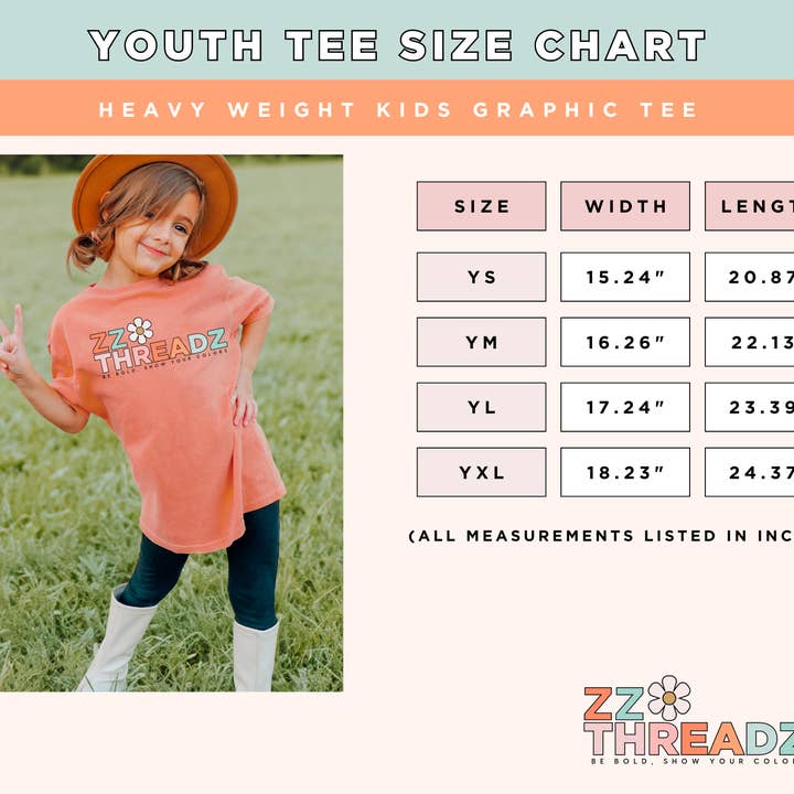 ZZ Threadz - Wholesale Screen Printed T-Shirt - Kids - Tiny Ghoul Gang Comfort Colors Youth Halloween Graphic Tee