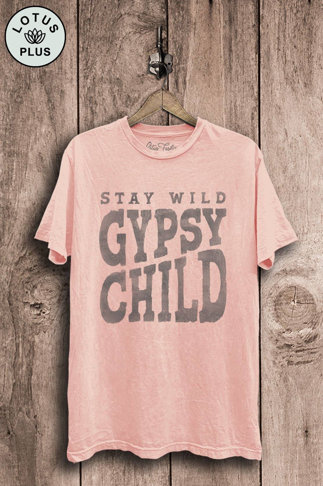 Lotus Fashion Collection - Wholesale Screen Printed T-Shirt - Women's - Stay Wild Gypsy Child Graphic Top0