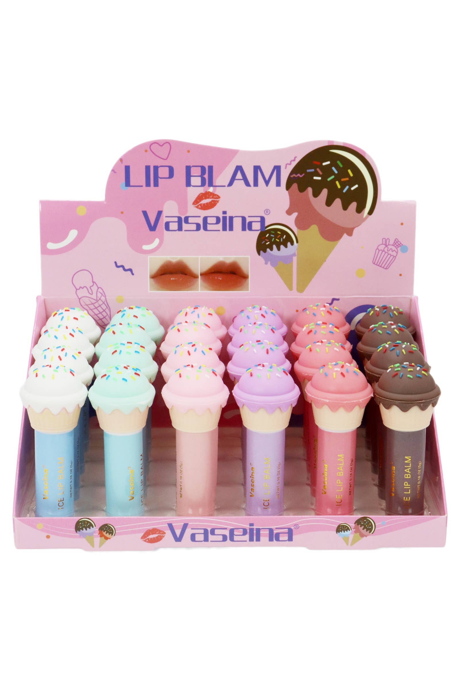 DIVERSE Sprinkle Ice Cream Cone Läppbalsam - 24 st för wholesale på Faire1