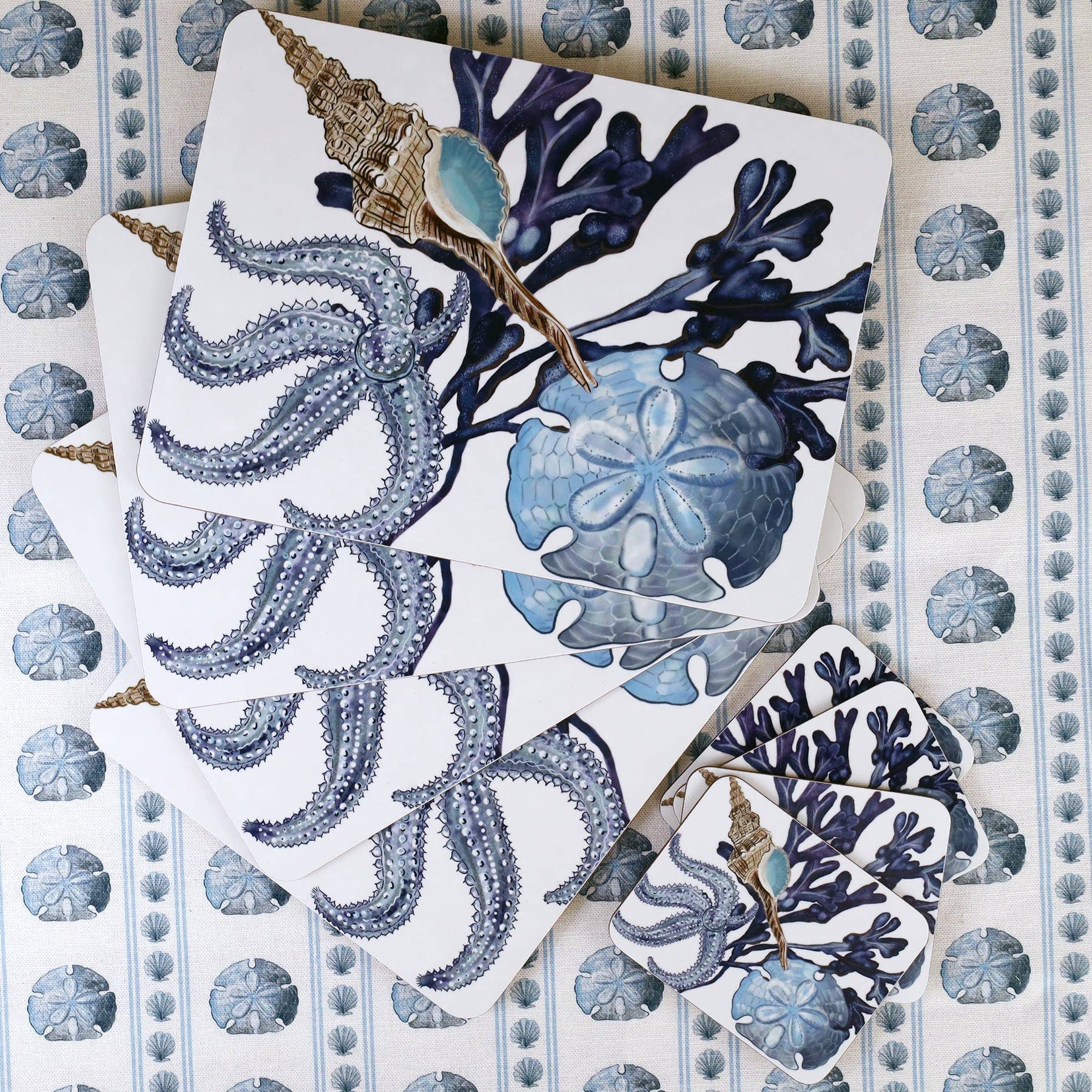 Cream Cornwall – Engroshandel Bordskånere – Beachcomber Bordskånere, sæt med 43