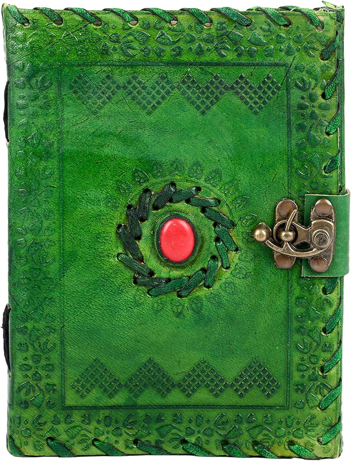 Tuzech Leather - Wholesale Journal/Diary - TUZECH Handmade Office Home Daily Use, Poem Writing Beautiful Pure Leather Luck Stone Bound Journal/Diary with C-Lock for Men and Women 8 Inches29