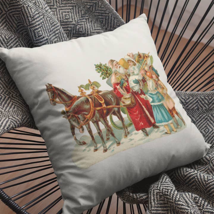 Vintage Father Christmas Pillow Cover for wholesale by Go Charlotte