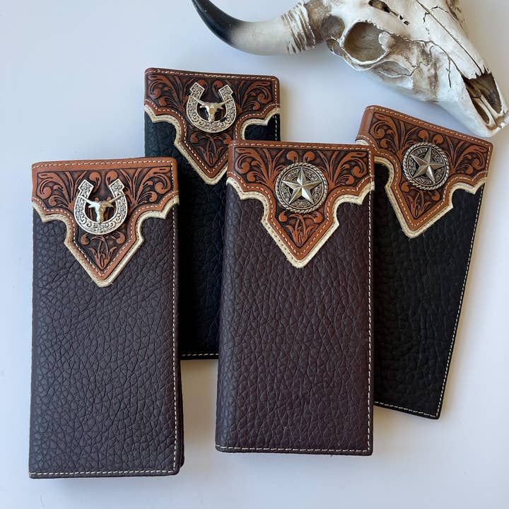Boho Ranch Shop - Wholesale Wallet - Women's - Bifold Wallet Genuine Tooled Leather Bi-Fold Wallet