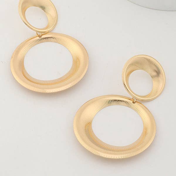 GOLD Statement Hollow Solid Color Geometric Earrings Accessories for wholesale on Faire3