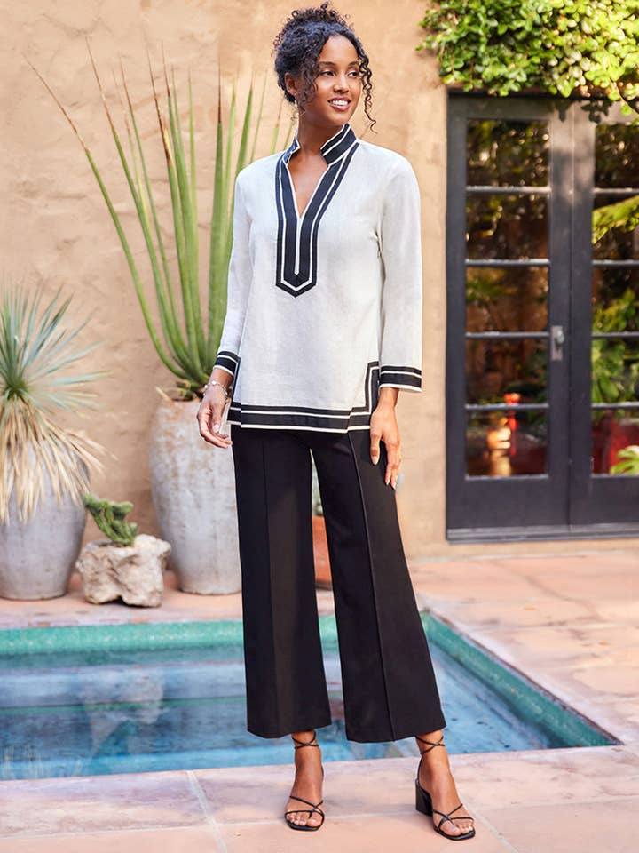Pintuck Wide Leg Pants for wholesale by Karen Kane