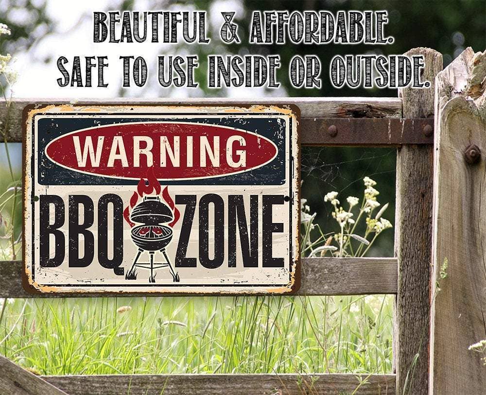 Lone Star Art Metal Signs - Wholesale Sign - Warning BBQ Zone - Metal Sign2
