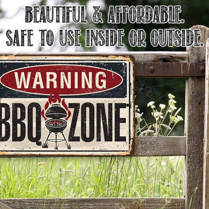 Lone Star Art Metal Signs - Wholesale Sign - BBQ Grilling Sign | Warning BBQ Zone2