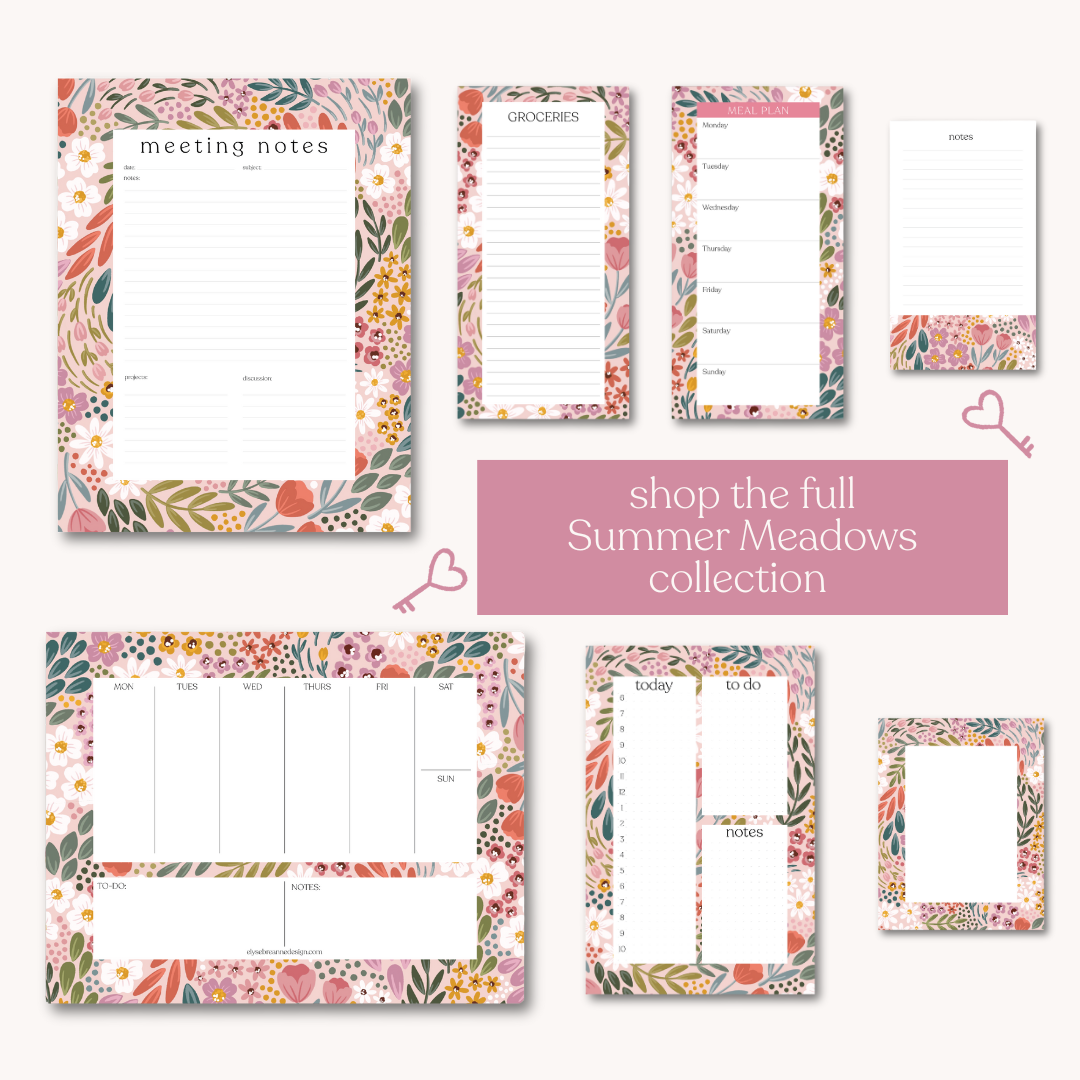Elyse Breanne Design - Wholesale Planner - Summer Meadow Weekly Planner Notepad1