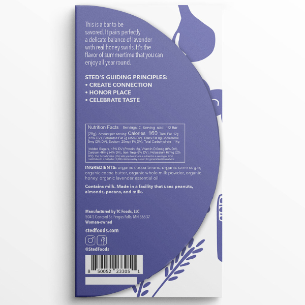 Sted Foods - Wholesale Chocolate Bar - Honey Lavender2