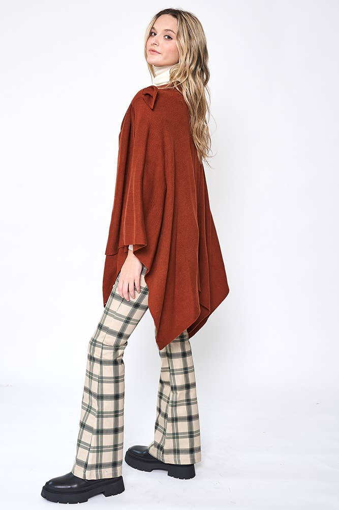 Hana - Venta al por mayor Poncho - Mujer - Ruana sólida con correa para el hombro71